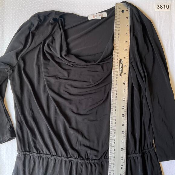 Ellen Tracy Women Dress size L Long sleeve KneeLength Crew Neck Stretchy Black - Picture 6 of 11